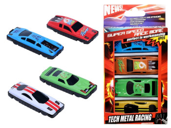 Игрушечный набор машинок Tech Metal Racing, 4 шт, металлические машинки, микс видов, BT-040-4