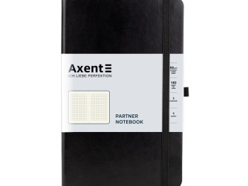 Книга записная в клетку Partner Lux черная 125х195 мм. 96 листов. Axent 8202-01-A