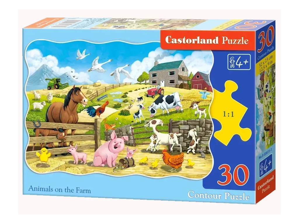 Пазли Тварини на фермі, 30 елементів, Castorland