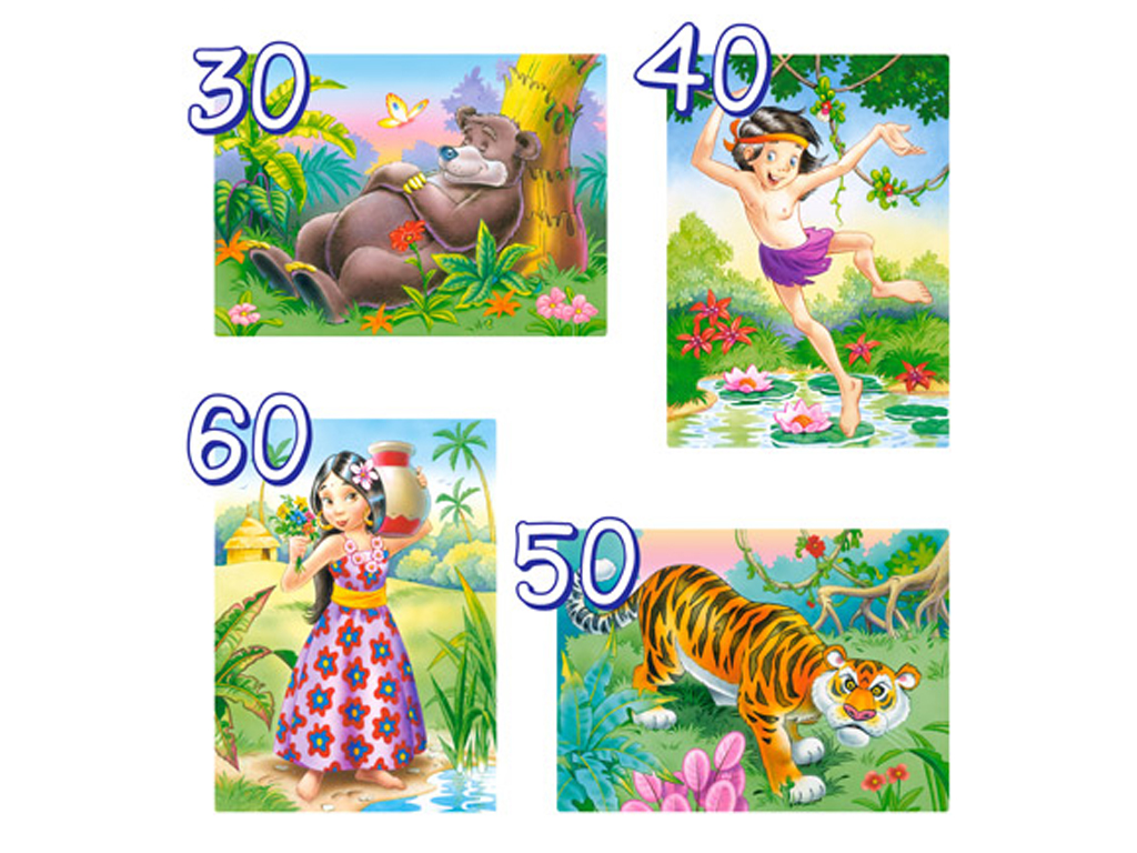Пазли Книга джунглів, 30, 40, 50, 60, елементів, Castorland B-04157