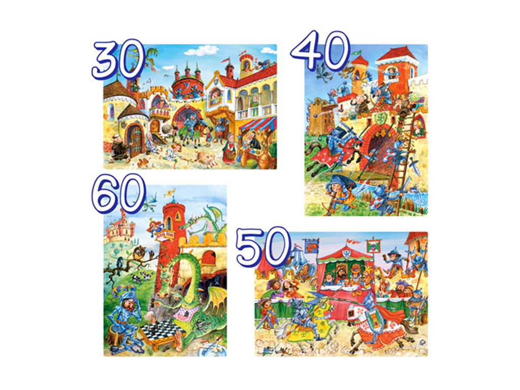Пазли Пригоди лицаря, 30,40,50 і 60 елементів, Castorland В-04195