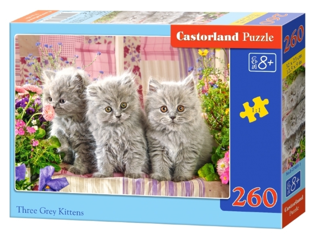 Пазлы Три серых котёнка, 260 элементов, Castorland