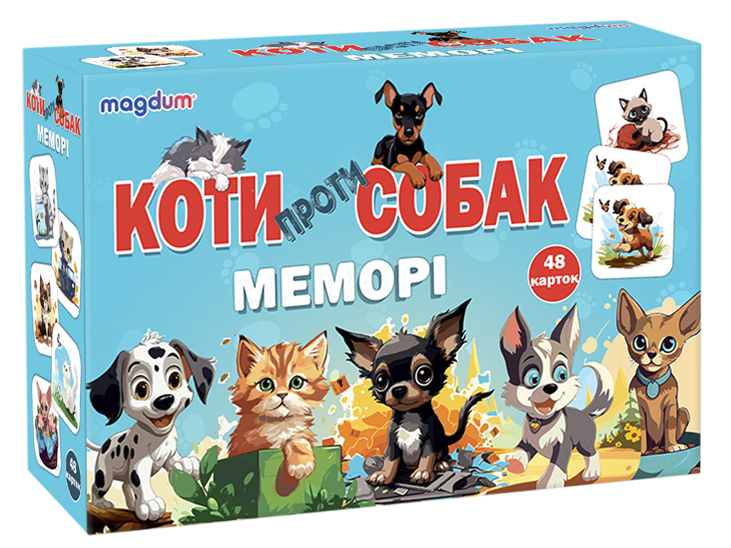 Купить Игра настольная Мемори. Кошки против собак. Magdum ME5032-24 недорого