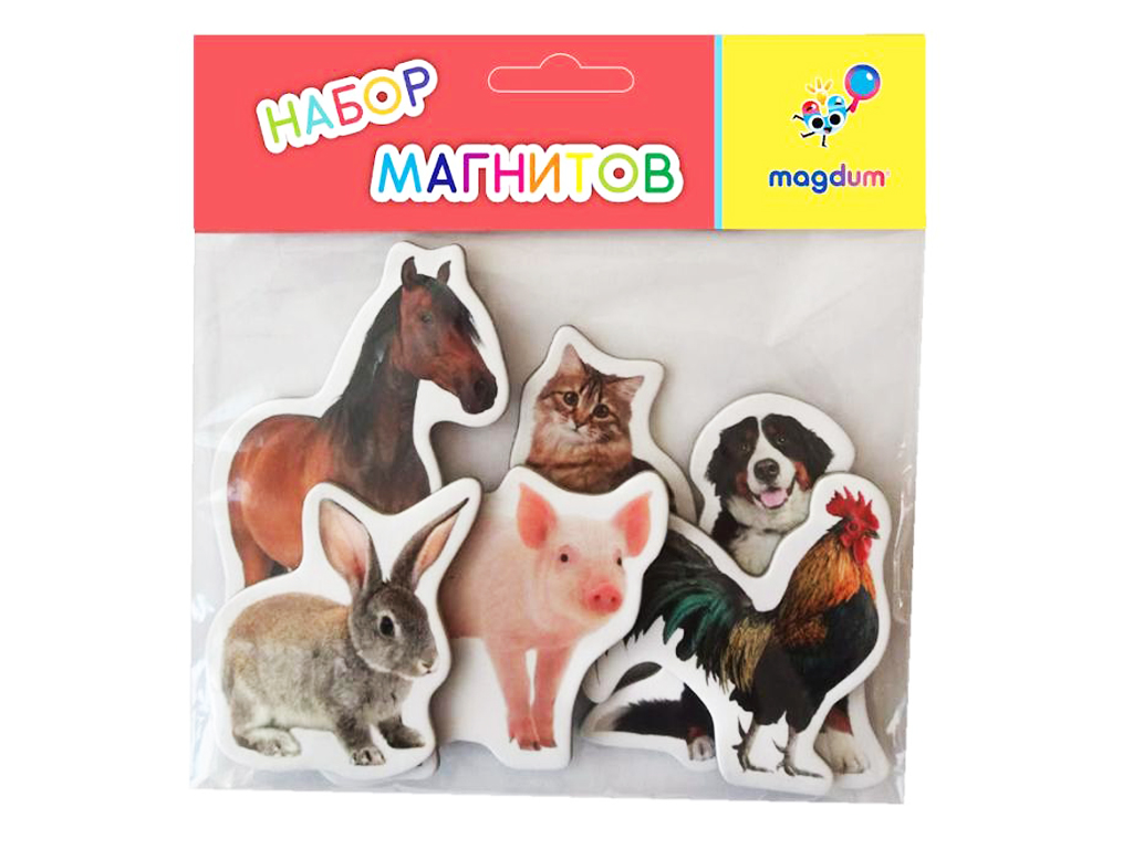 Набір магнітів Тварини Ферма фото 6шт. Magdum ML4032-24