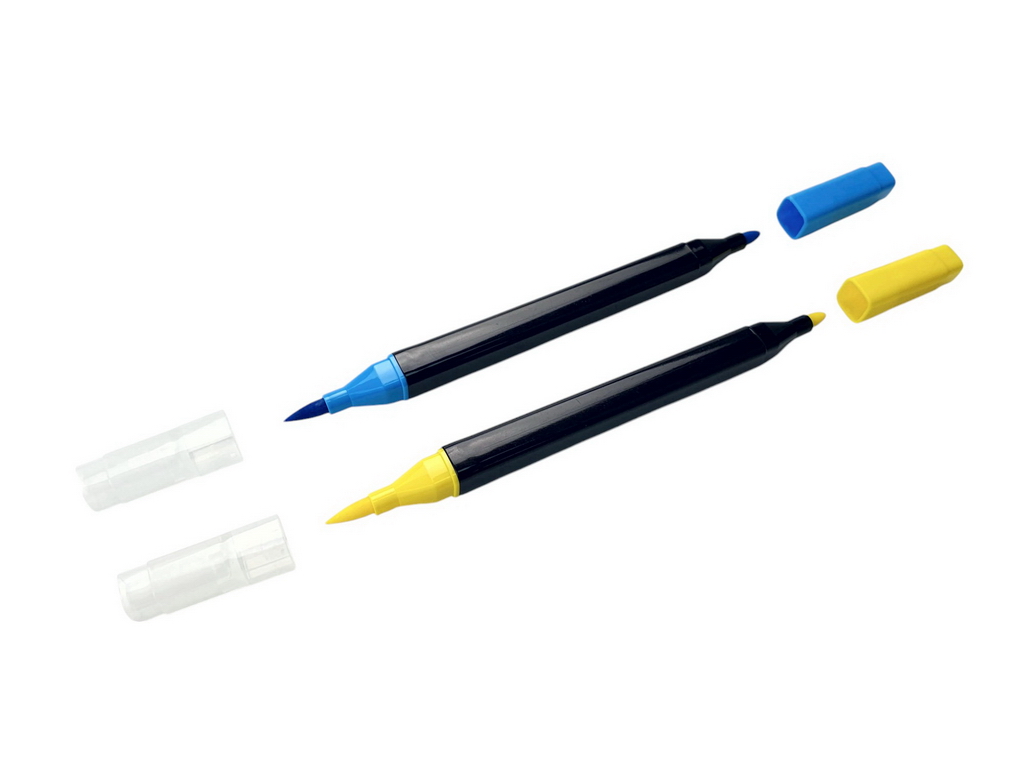 Фломастеры двойные мягкий и твёрдый. AIHAO AH-CP-600-24