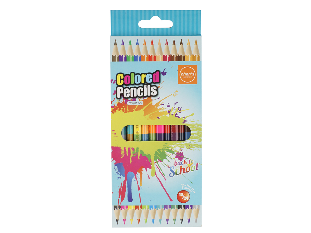 Набір кольорових олівців трикутних 24 кольори. AIHAO AH9012-3