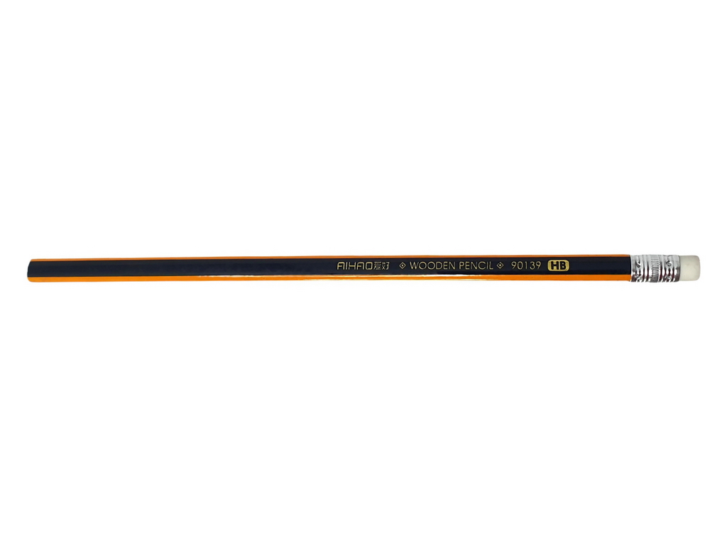 Карандаш простой HB с резинкой. AIHAO AH90139-10