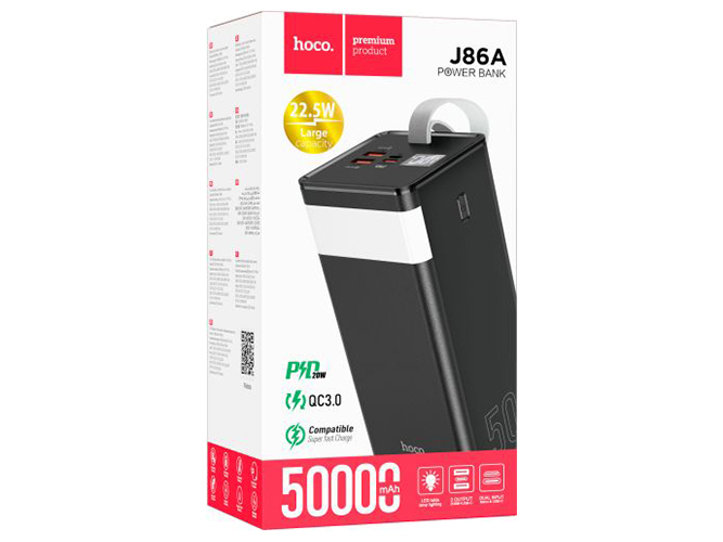 Повербанк J86A PD22.5W 50-Ah, Hoco 59238 Black