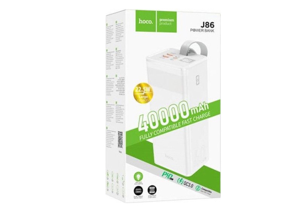 Повербанк J86 PD22.5W 40-Ah, Hoco 59221 White