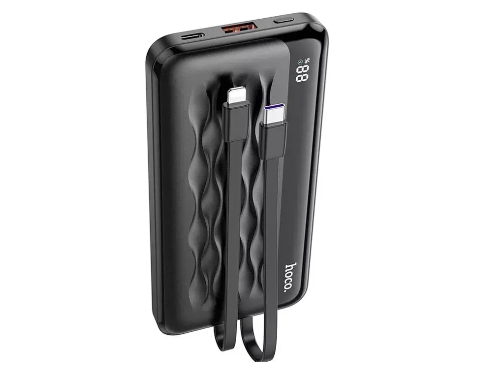 Повербанк с кабелем J90A PD22.5W+PD20W 10-Ah, Hoco 67448 Black