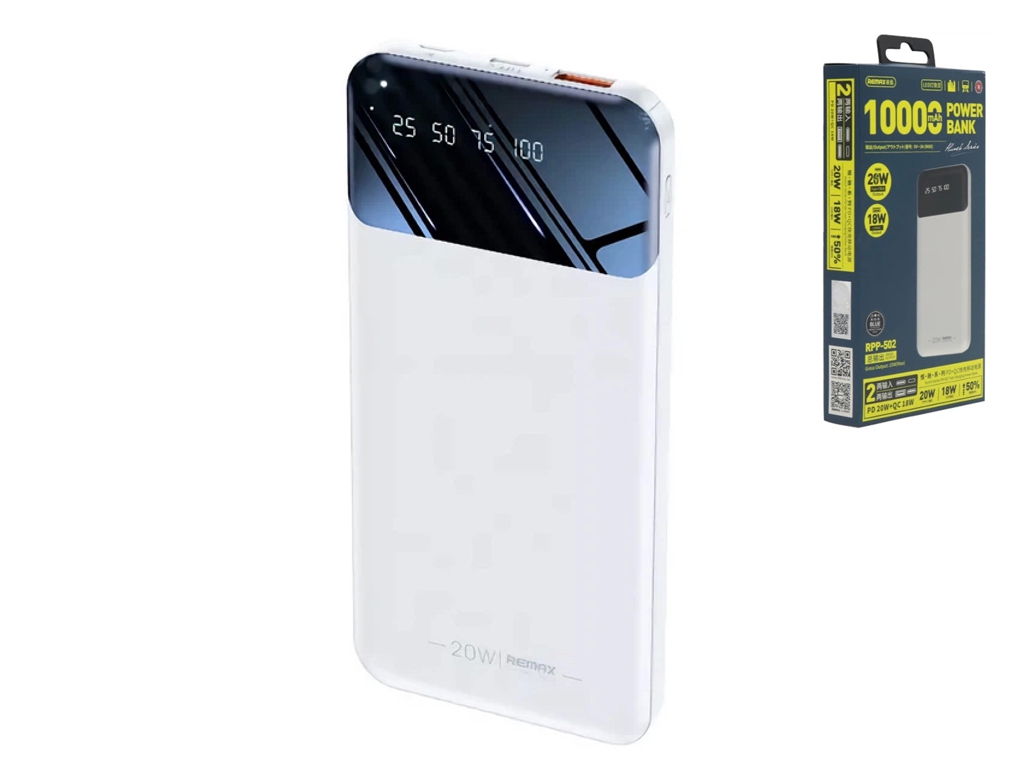 Повербанк PD20W+QC18W 10m-An, Remax 833 White