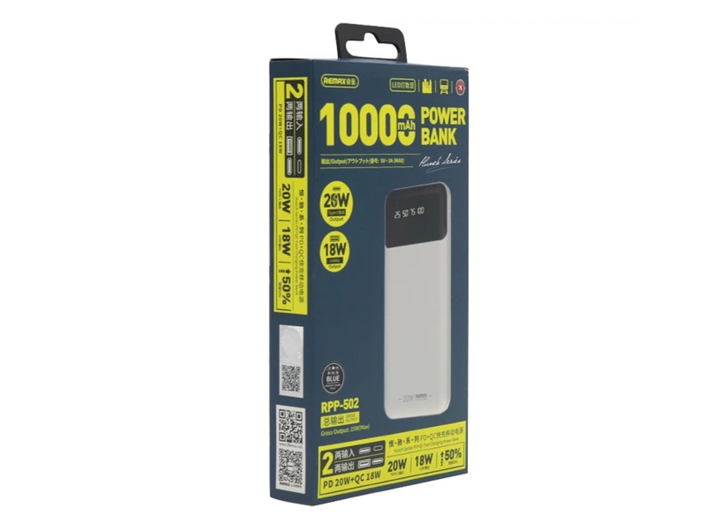 Повербанк PD20W+QC18W 10m-An, Remax 833 White