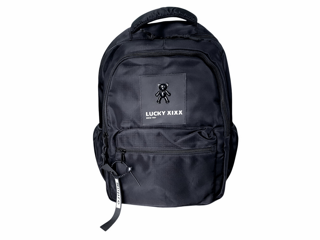 Рюкзак шкільний Lucky XIX з нашивкою ведмедик, мікс кольорів