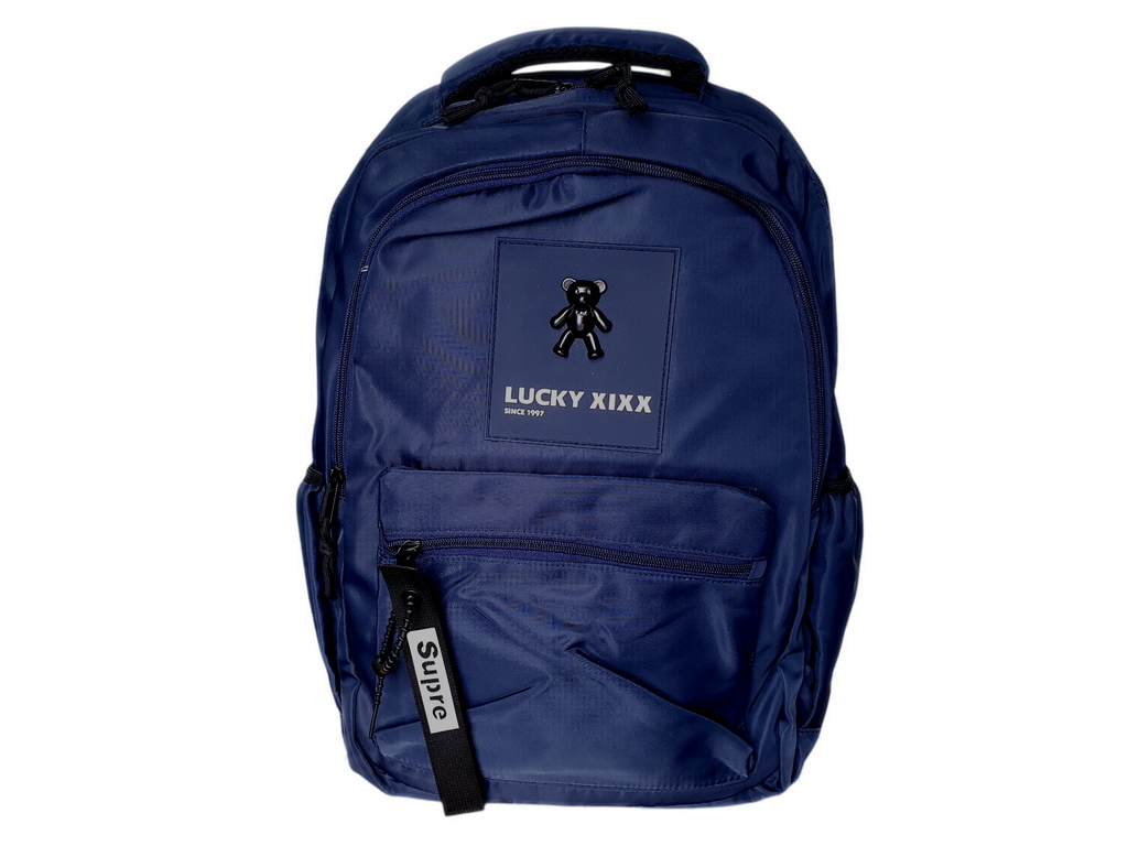 Рюкзак шкільний Lucky XIX з нашивкою ведмедик, мікс кольорів