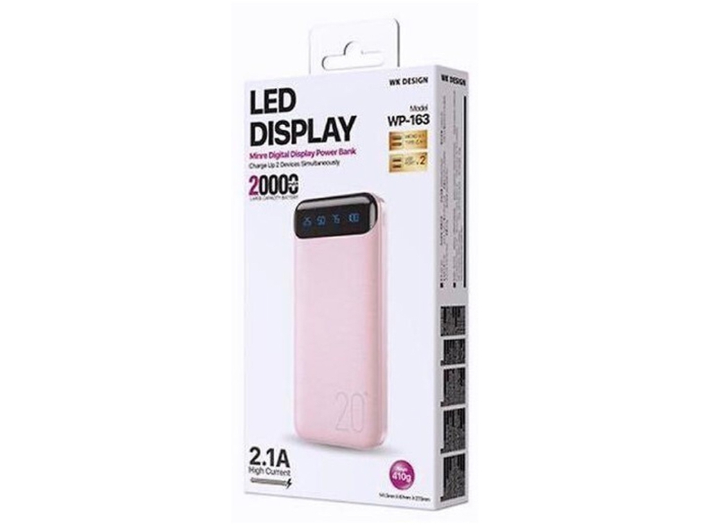 Повербанк 2.1A 20m-An, Wekome Pink