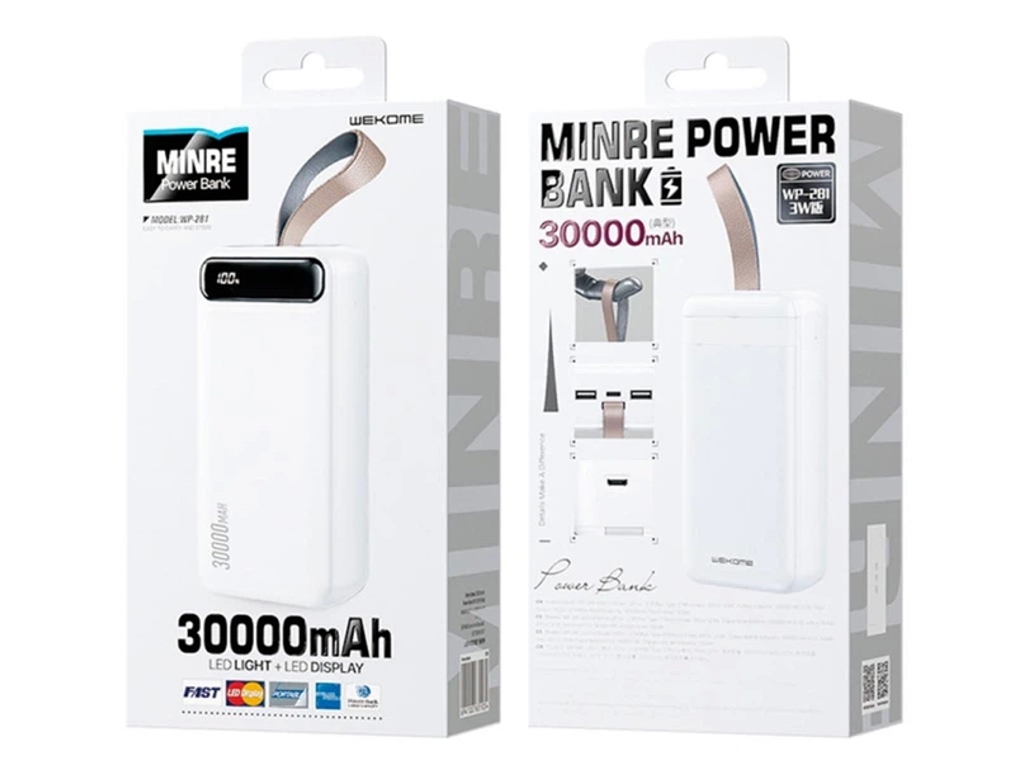 Повербанк WP281 30m-An, WK Design 1034 White