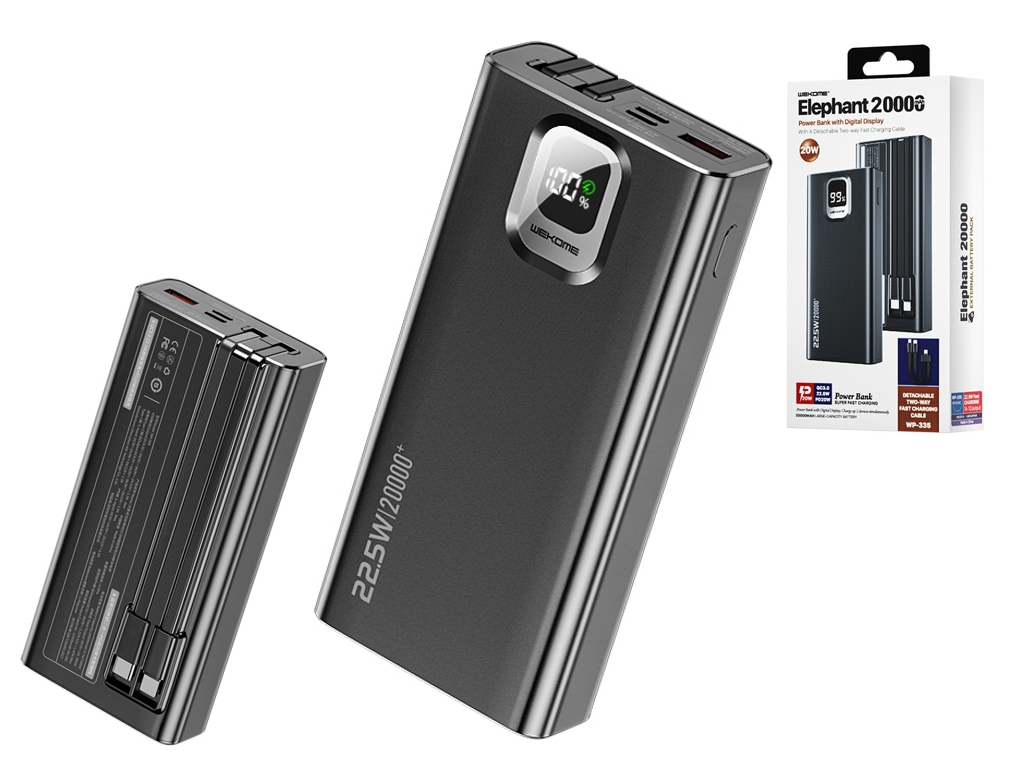 Повербанк WP335 PD22.5W 20m-An, WK Design 3175 Black