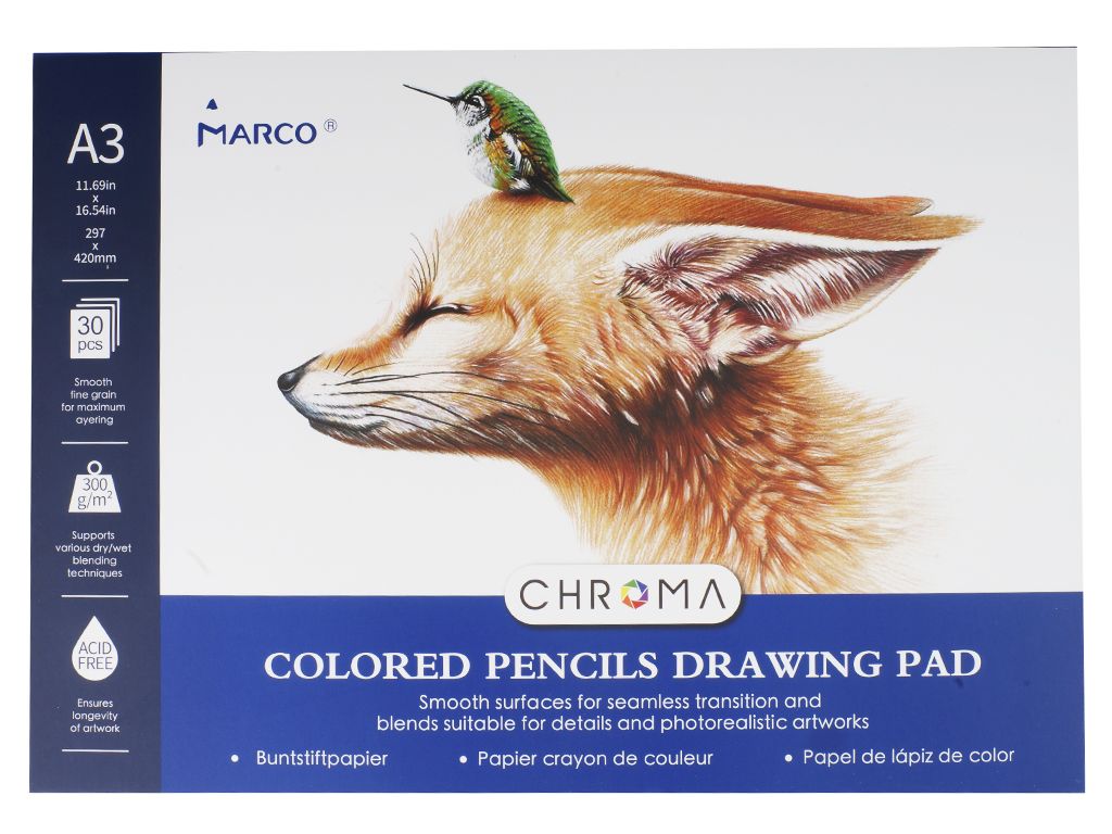 Альбом для малювання 30 аркушів A3. Marco 1073-30CBP(A3)