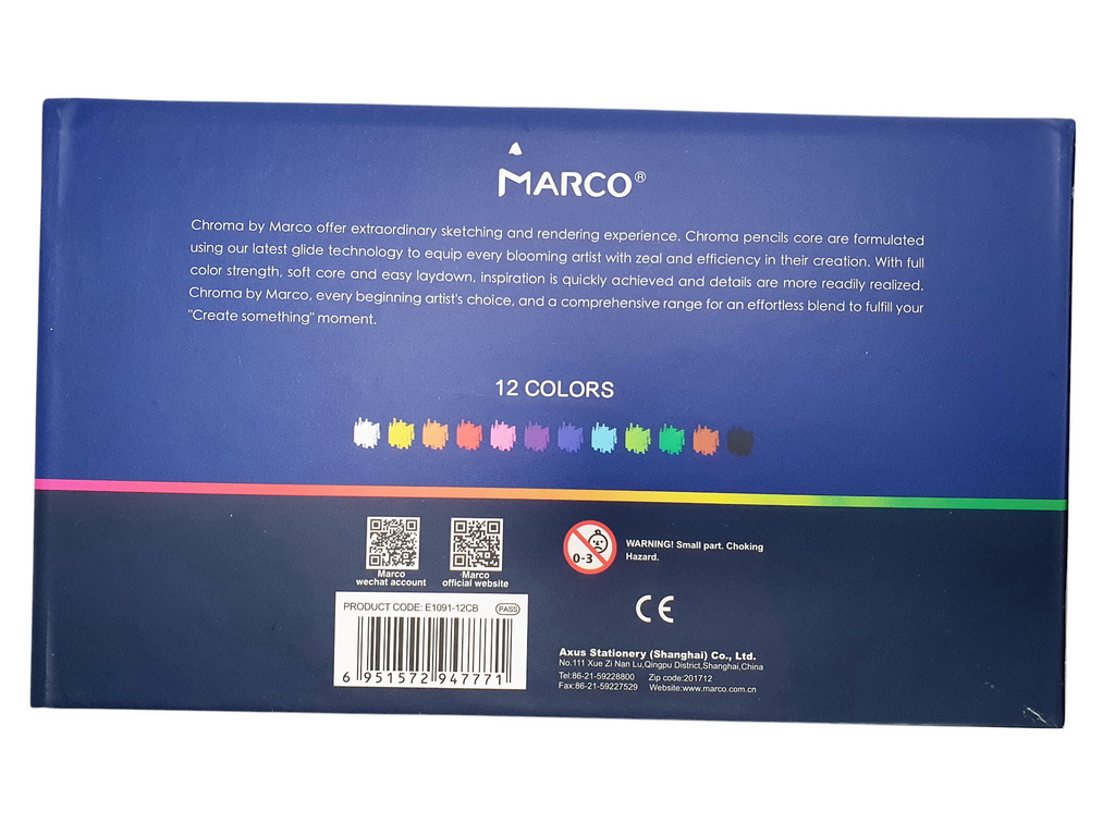 Пастель масляная профессиональная 12 цветов Chroma. Marco 1091-12CB