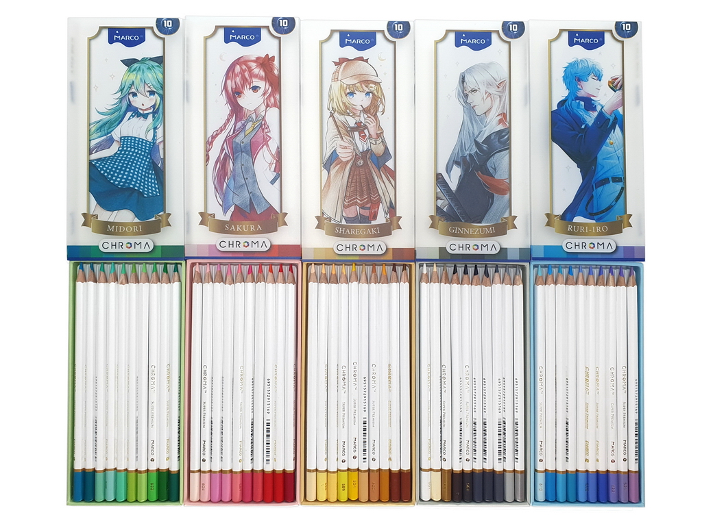 Карандаши шестигранные 50 цветов Chroma. Marco 2552-50CB MANGA