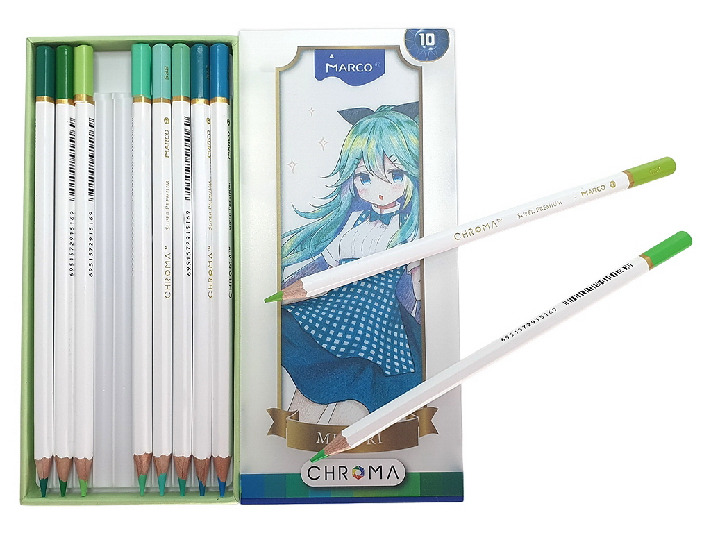 Карандаши шестигранные 50 цветов Chroma. Marco 2552-50CB MANGA