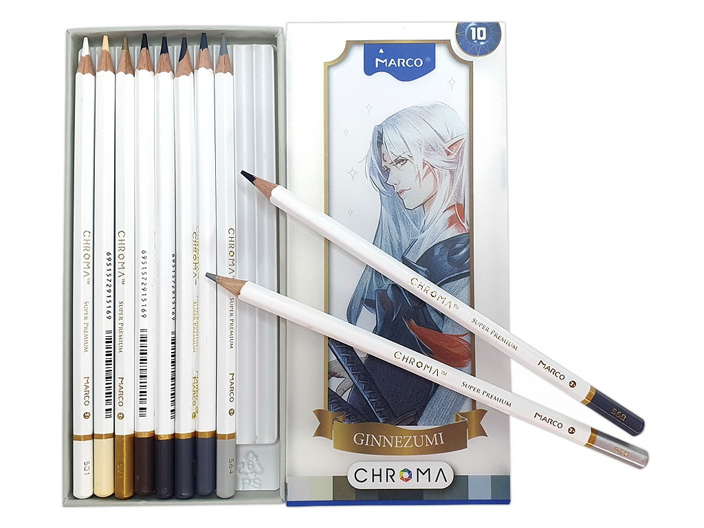 Карандаши шестигранные 50 цветов Chroma. Marco 2552-50CB MANGA
