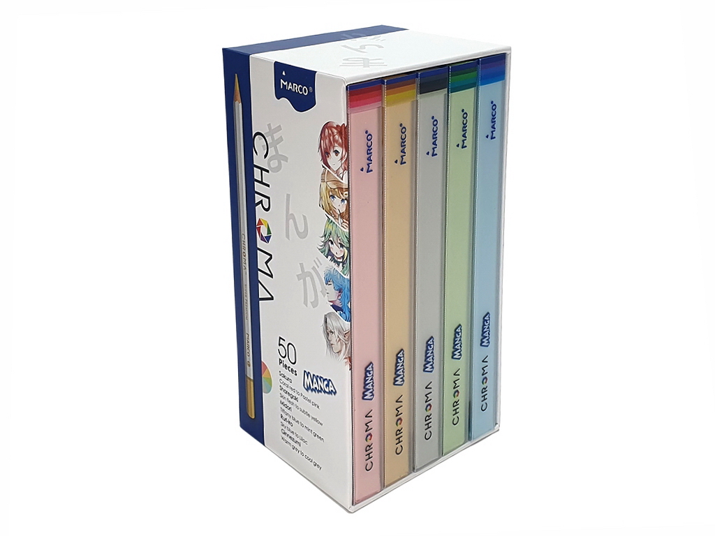 Карандаши шестигранные 50 цветов Chroma. Marco 2552-50CB MANGA