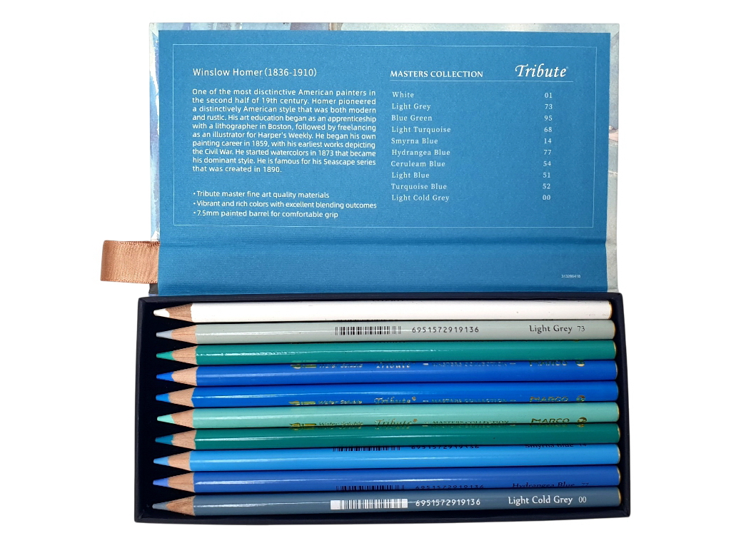 Карандаши акварельные Marco Tribute Masters Collection 3320-60CB, 60 цветов, с кистью