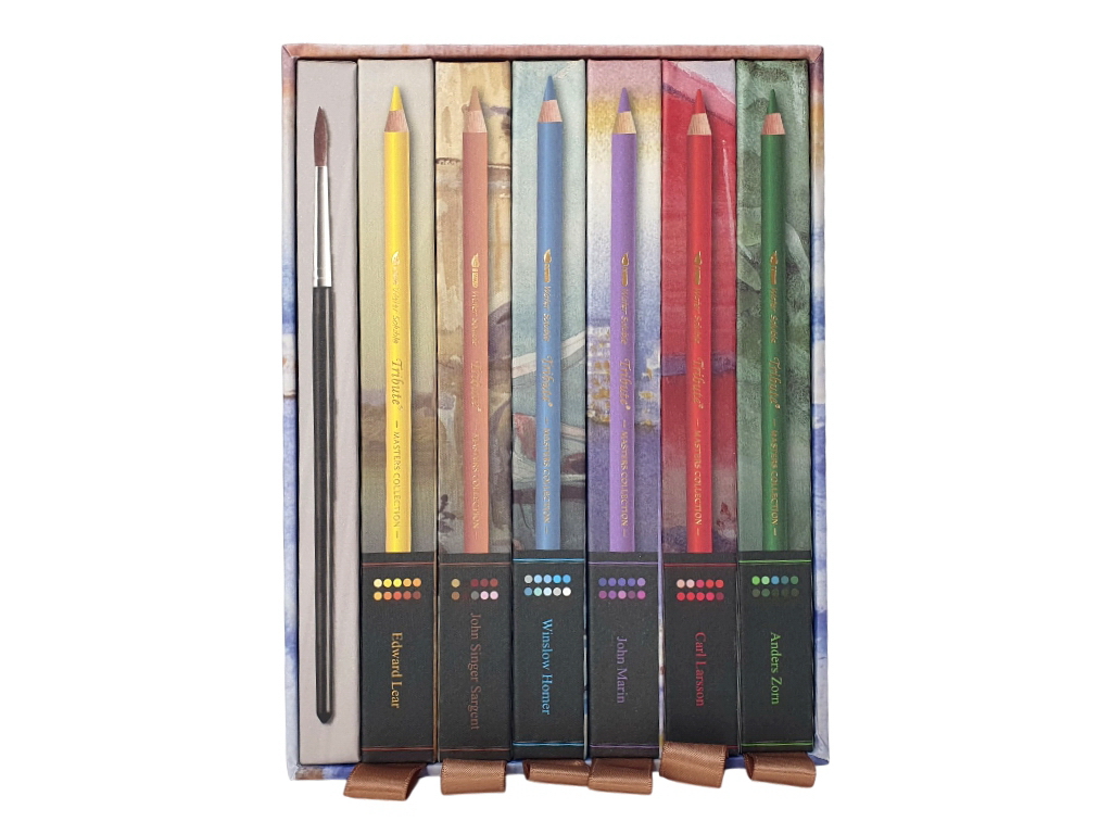 Карандаши акварельные Marco Tribute Masters Collection 3320-60CB, 60 цветов, с кистью