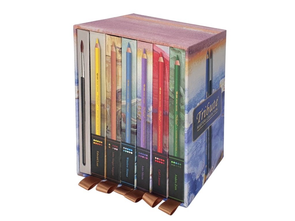 Карандаши акварельные Marco Tribute Masters Collection 3320-60CB, 60 цветов, с кистью