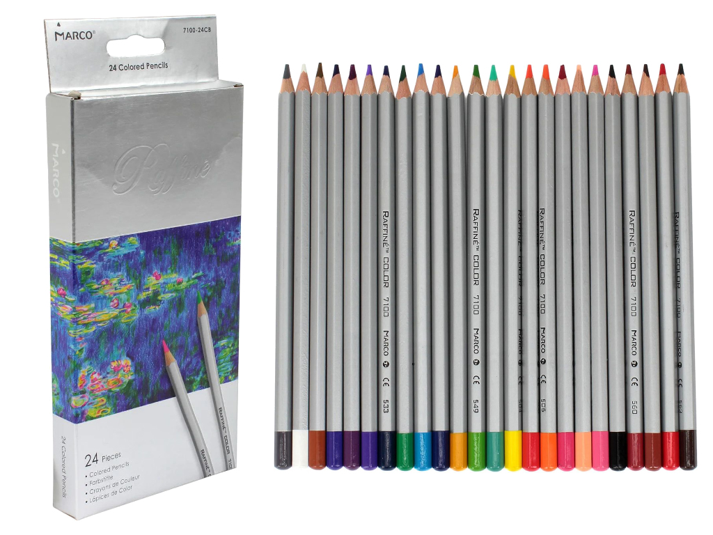 Набір кольорових олівців Raffine 24 кольори в картонній коробці. Marco 7100-24