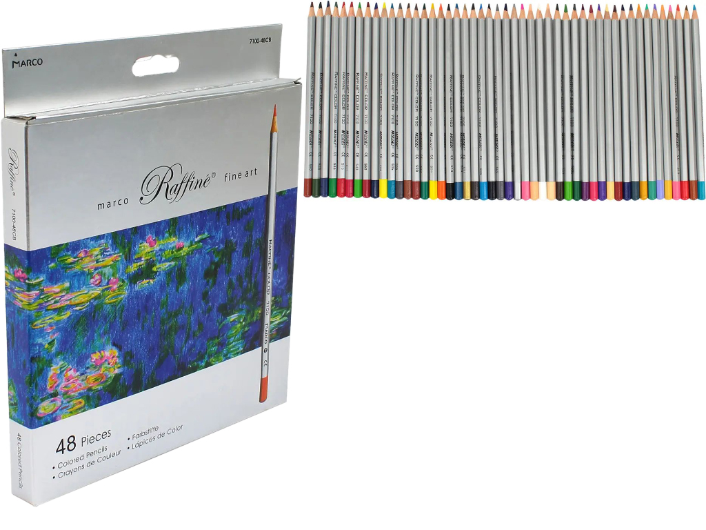 Набор цветных карандашей Raffine 48 цветов в картонной коробке. Marco 7100-48 