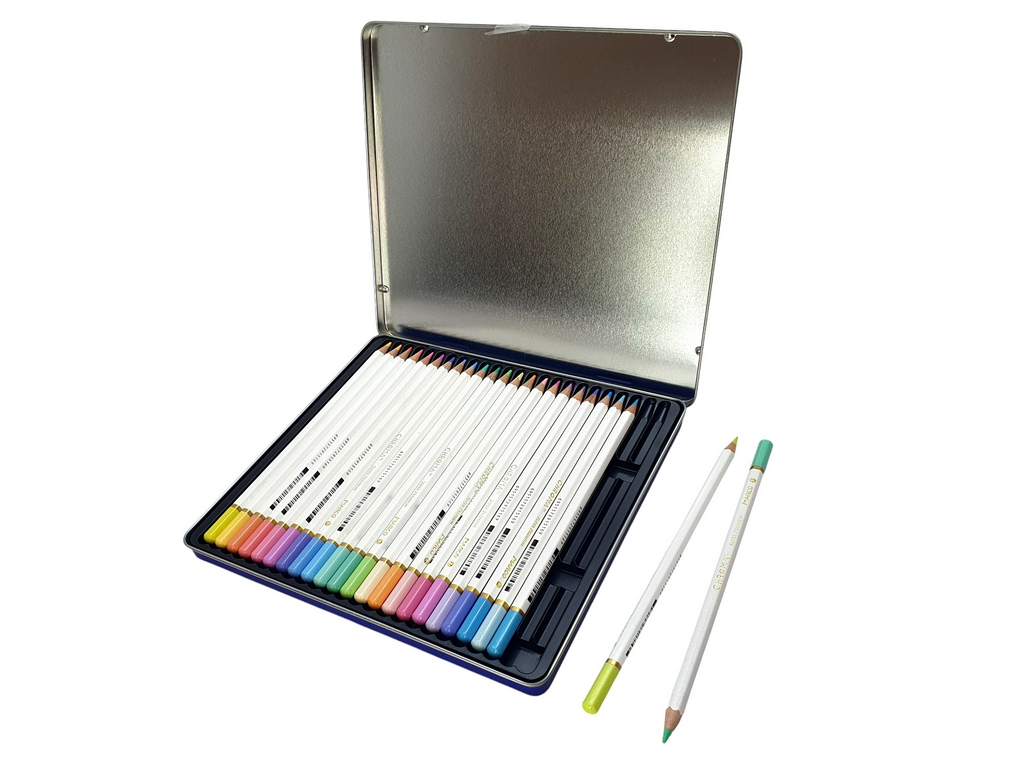 Карандаши шестигранные 24 цвета в металлическом пенале Chroma. Marco 8550-24TN