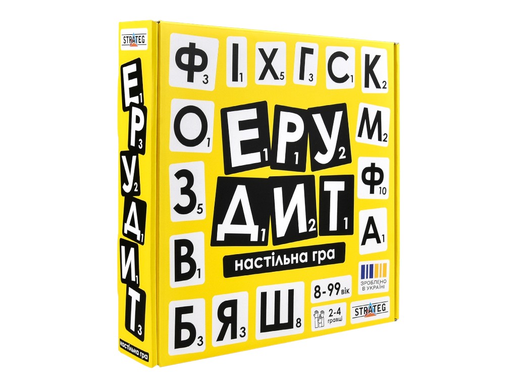Настольная игра словесная Эрудит, сложение слов с букв, Strateg