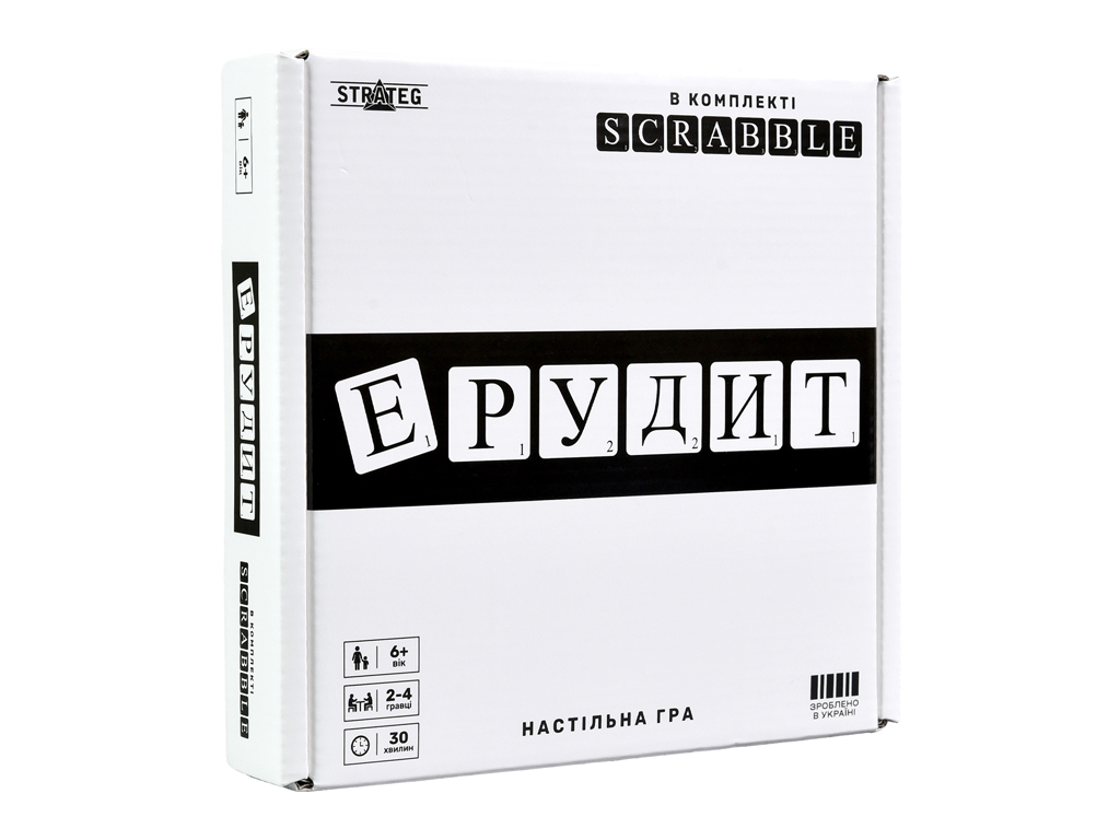 Настольная игра словесная Эрудит черно-белый, сложение слов, Strateg