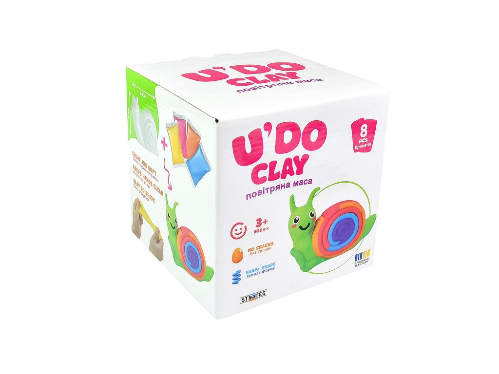 Набір для творчості з масою для ліплення U'DO Clay Равлик, з формою, Strateg