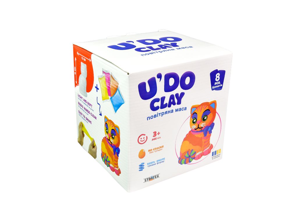 Набір для творчості повітряна маса U’DO Clay Котик, Strateg