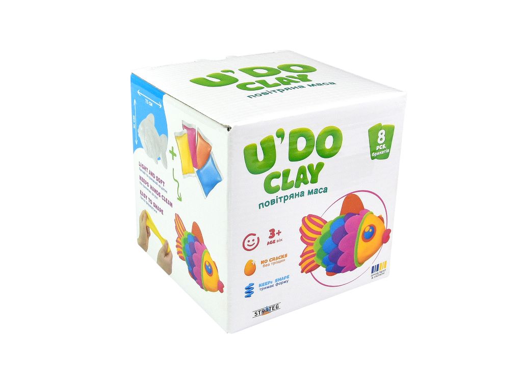 Набір для творчості з масою для ліплення U'DO Clay Рибка, з формою, Strateg
