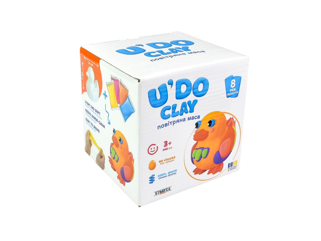 Набір для творчості з масою для ліплення U'DO Clay Каченя, з формою, Strateg