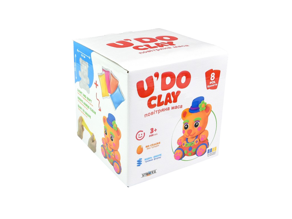 Набор для творчества воздушная масса U'DO Clay Медведь, Strateg