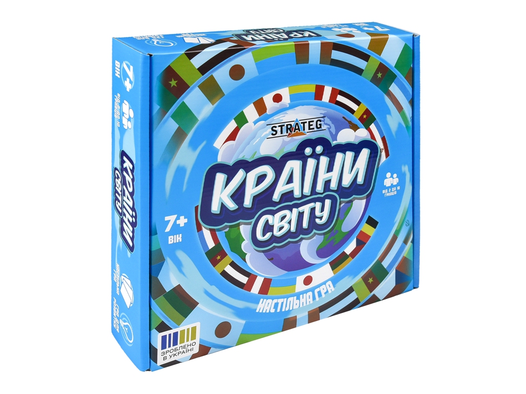 Настільна гра навчальна Країни світу, картки та вікторина, Strateg