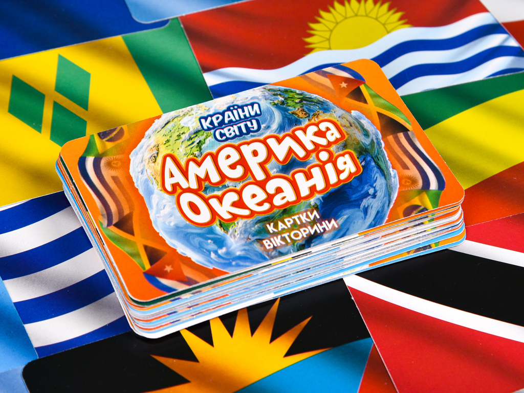 Игра настольная викторина Страны мира Америка и Океания, с картами и кубиком, Strateg