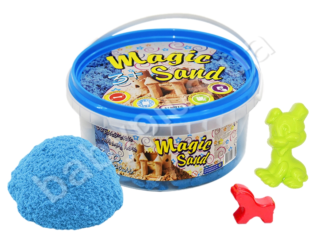Кинетический песок Magic sand голубого цвета. Strateg 370-2
