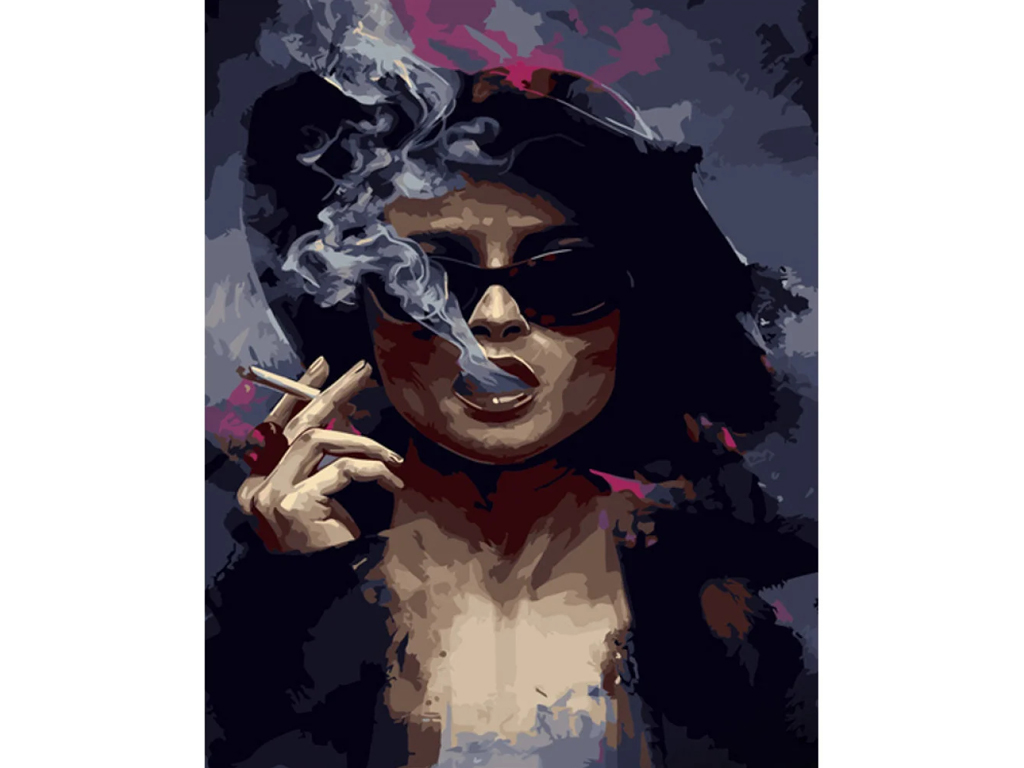 Живопись по номерам Девушка с сигаретой, 40x50, Paintboy, GX30573