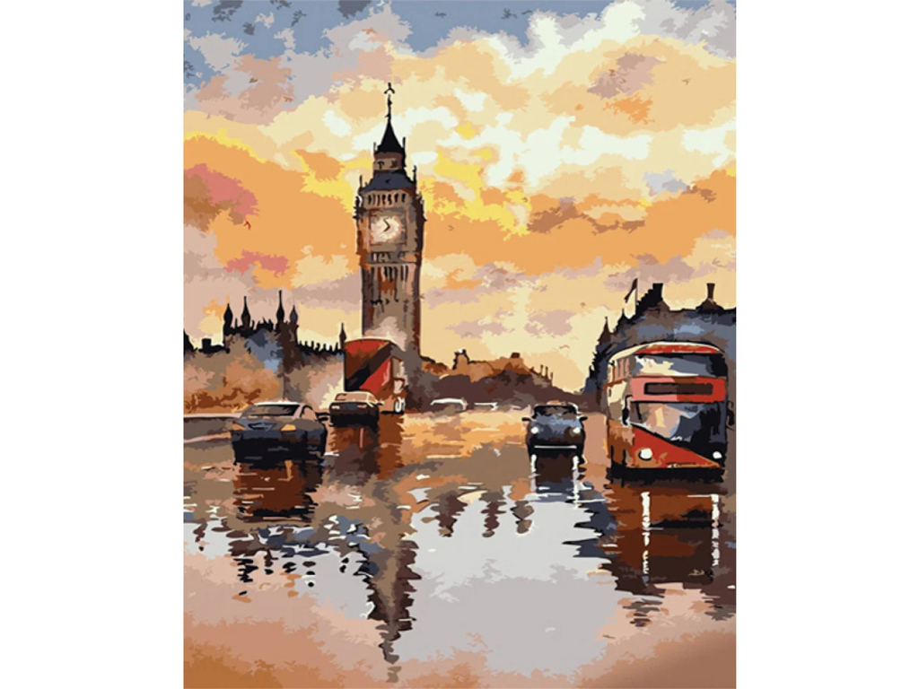 раскраска Биг-Бен в Лондоне, башня с часами в Вестминстерском дворце
