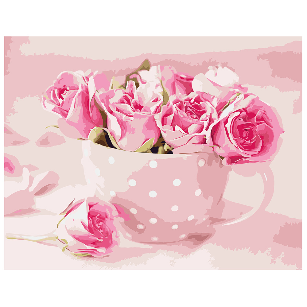 Набор для росписи по номерам Розовые розы 40х50 см. Strateg VA-0554