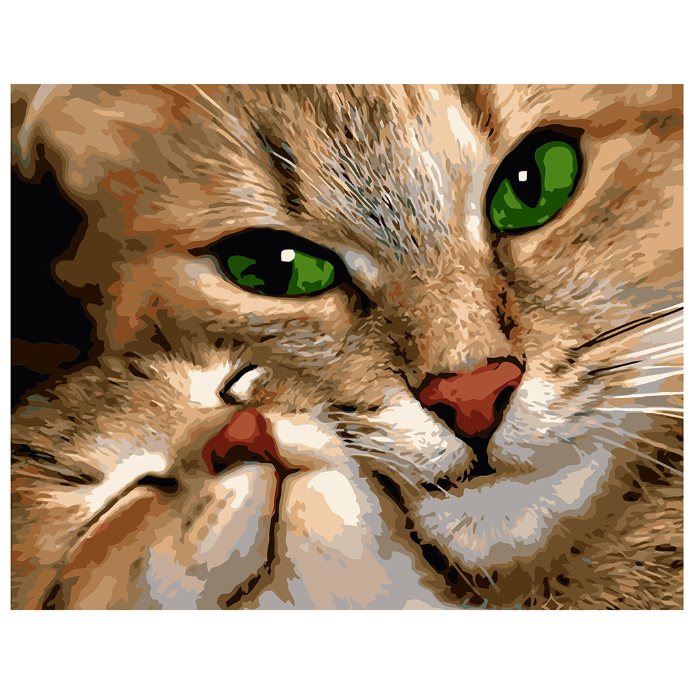 Набор для росписи по номерам Кошка с котенком 40х50 см. Strateg VA-0915