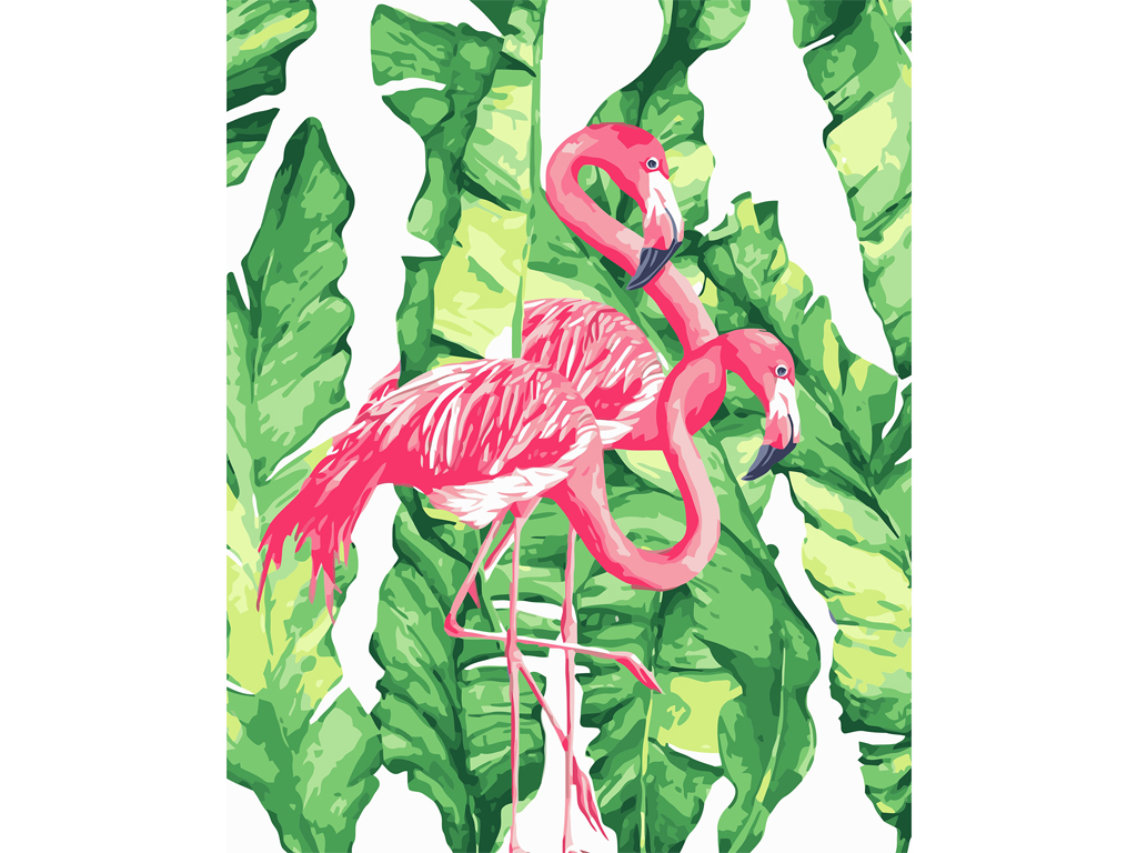Набор для росписи по номерам Пара розовых фламинго 40х50 см. Strateg VA-1211