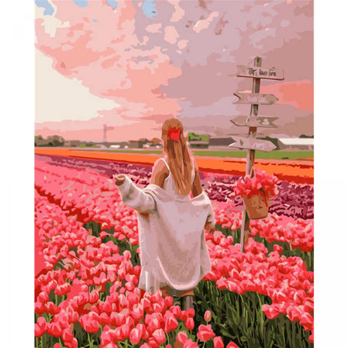 Картина по номерам Paintboy тюльпановое поле