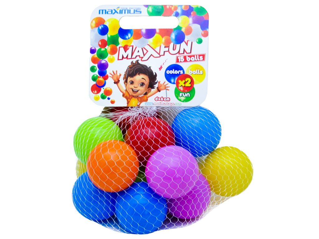 Набор шариков MaxFun 15 шт. диаметр 6 см. Maximus 5506